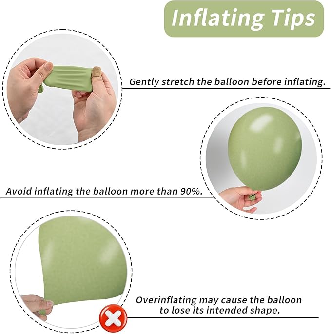 Paready Sage Green and Dusty Blue Balloon Set, 50Pcs 12 Inch Metallic Confetti Gold Apricot Balloons for Safari Birthday Party Bridal Shower Decorations