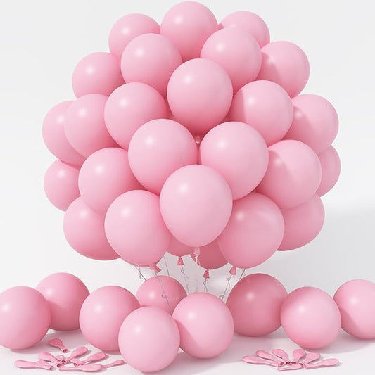 Pastel Pink Balloons 12 Inch, 100 Pack Baby Pink Balloon Light Pink Latex Balloons Matte Pale Soft Macaron Pink Helium Balloons for Gender Reveal Baby Shower Princess Birthday Party Decorations