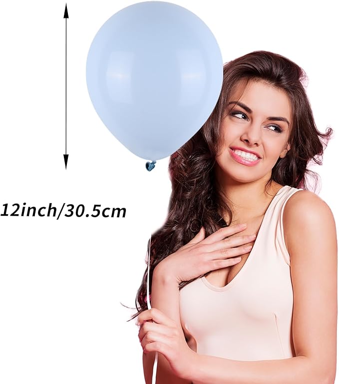 Blue and Brown Balloons, 12inch Bear Balloons Pastel Blue Beige Brown Latex Ballons, Baby Blue Cream Coffee Party Balloon For Teddy Bear Birthday Baby Shower Decorations