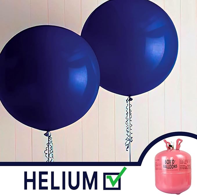 PartyWoo Navy Blue Balloons 4pcs 36 Inch Matte Helium Dark Blue Latex Balloons for Graduation Anniversary Wedding Sports Theme Boy Baby Shower Men Birthday Bachelorette Party Decorations Blue-Y72