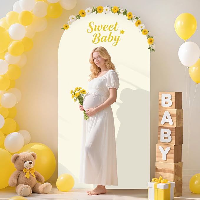 FOTSHARER Arch Backdrop Stand and Cover Set 7.2FT Metal Arched Backdrop Stand for Ivory Arch Covers Stretchy Backdrops Balloon Arch Kit Stands for Baby Shower Wedding Ceremony Graduation Decoration