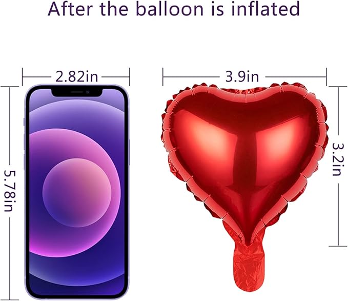 20 Assorted Color Heart Shaped Balloons 5 Inches 10 Kinds of Rainbow Party Foil Balloons, Foil Balloons for Party Decoration, Birthday Party Supplies or Wedding Ceremony