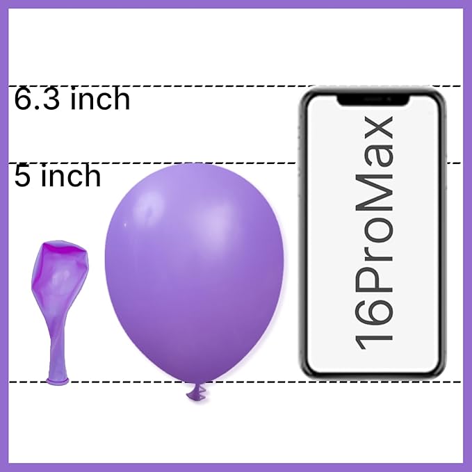 PartyWoo Purple Balloons 100 pcs 5 Inch Purple Latex Balloons for Birthday Baby Shower Anniversary Engagement Wedding Princess Bachelorette Bridal Shower Butterfly Party Decorations Purple-Y15