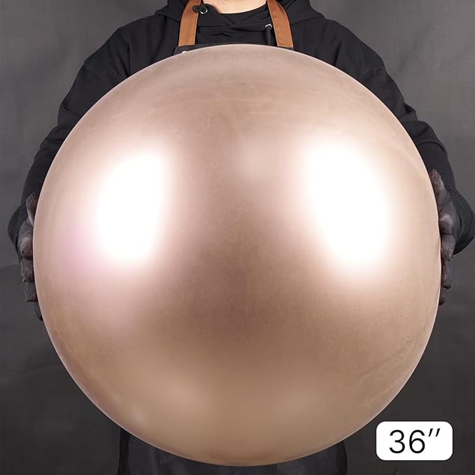 PartyWoo Metallic Rose Gold Balloons 4pcs 36 Inch Chrome Champagne Gold Latex Balloons for Wedding Baby Shower Birthday Anniversary Bachelorette Bridgerton Floral Party Decorations Rose Gold-G112