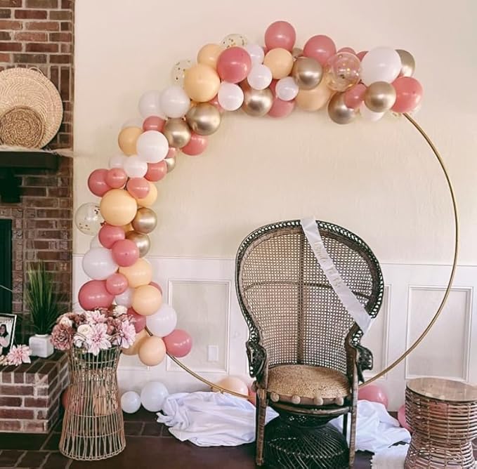 Blush Pink Balloon, 60 PCS 12 Inch Retro Pink Gold White Sand Nude Balloons Gold Confetti Latex Balloons for Girls Baby Shower Wedding Bridal Boho Birthday Party Decorations