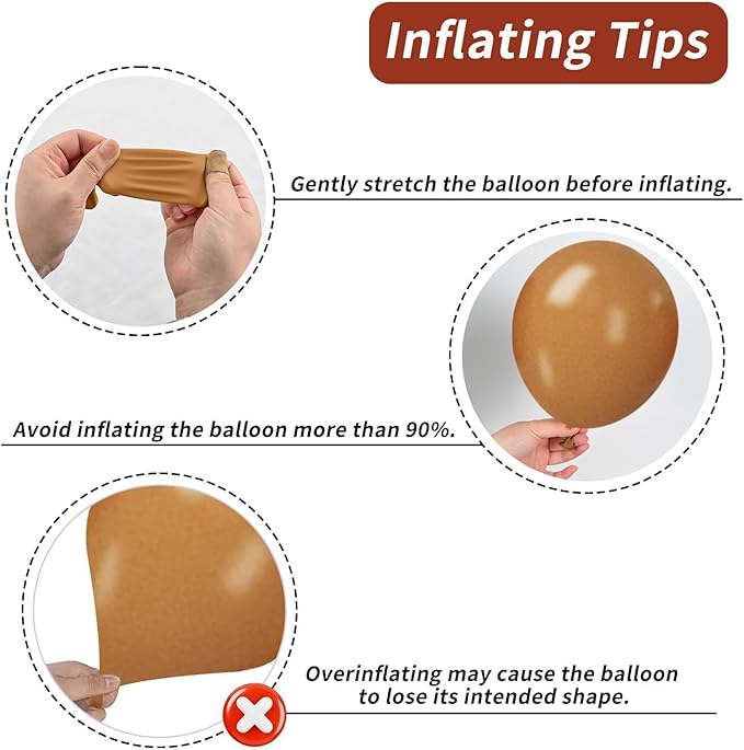 Paready Brown and Gold Balloon Set, 50Pcs 12 Inch Tan Apricot Sand White Metallic Confetti for Bridal Shower Baby Shower Fall Birthday Party Decorations