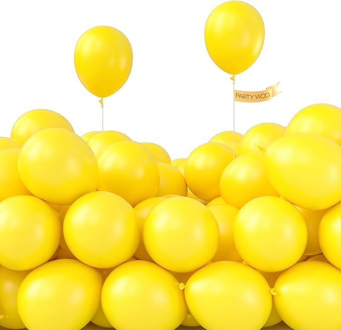 PartyWoo Yellow Balloons 50pcs 5 Inch Small Mini Matte Yellow Latex Balloons for Easter Bee Baby Shower Gender Reveal Engagement Sunflower Graduation Birthday Summer Party Decorations Yellow-Y55