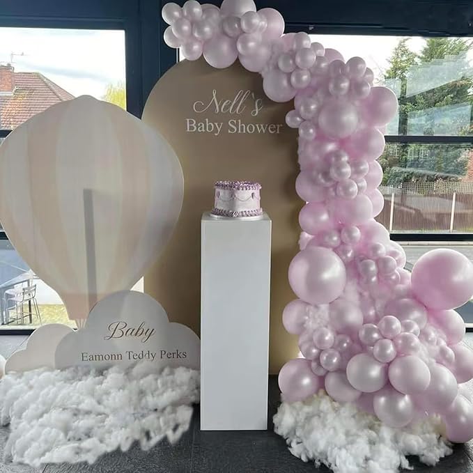 Pearl Purple Balloon Arch Kit Double Stuffed Pearl and Purple Balloons With Pearl Stickers 5/10/12/18 Inch purple Balloon Arch For Wedding Birthday Baby Shower Decorations