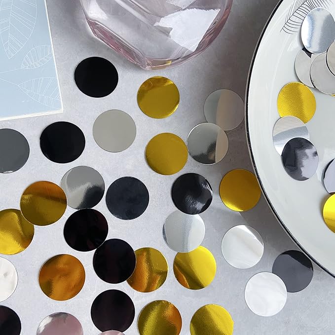 Gold Confetti 5000 Pieces 1 Inch Table Confetti Glitter Dots for Wedding Baby Shower Birthday Party Table Decorations(1.76 OZ)