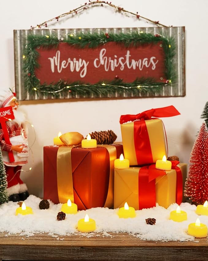 Raycare 100Pack Flameless Candles, Battery Operated LED Tea Lights, Long Lasting Fake Candles, Electric Candles for Wedding, Holiday Party, Centerpieces, Home Decor, Halloween, Christmas