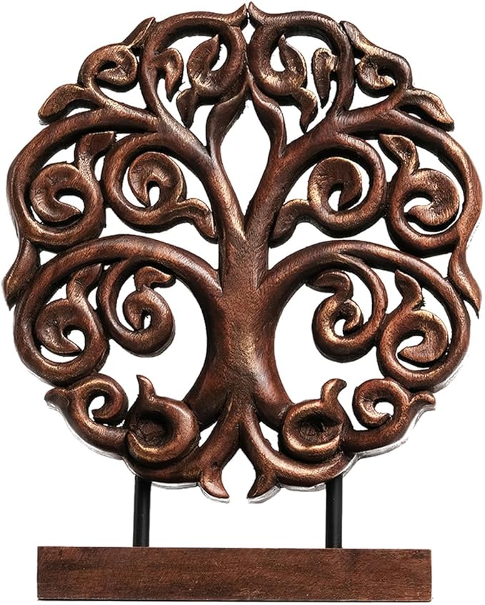 Decozen Solid Wood Tree Sculpture - Christmas Decorations, Home Decor, Living Room, Boho, Coffee Table, Centerpiece Table Decorations, Mantle, Dining Table Centerpiece, Bathroom Shelf, Farmhouse