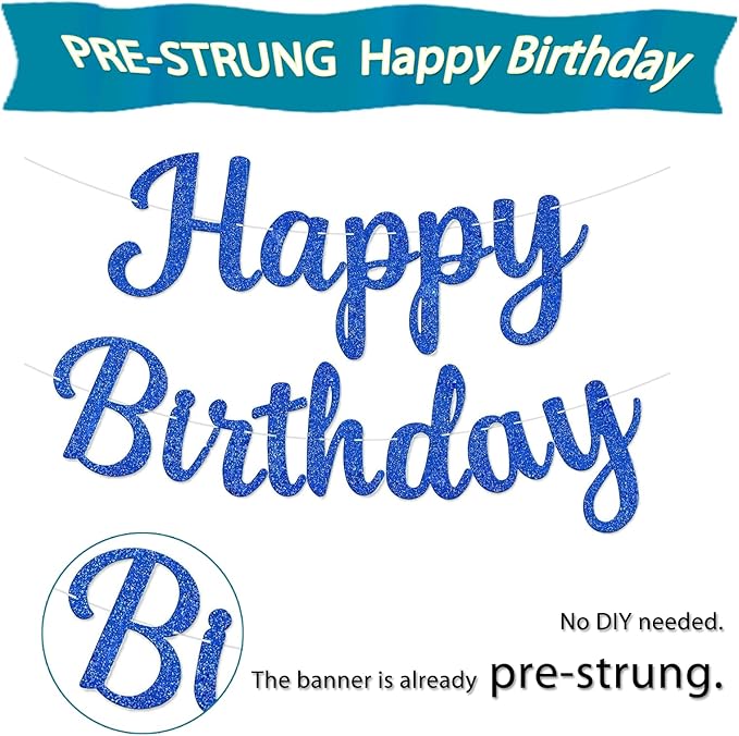 Happy Birthday Banner NO DIY Happy Birthday Banner Sign Happy Birthdays Party Decoration Happy Birthdays Banners Bunting for Women Men Girl Boy Celebration Party Backdrops