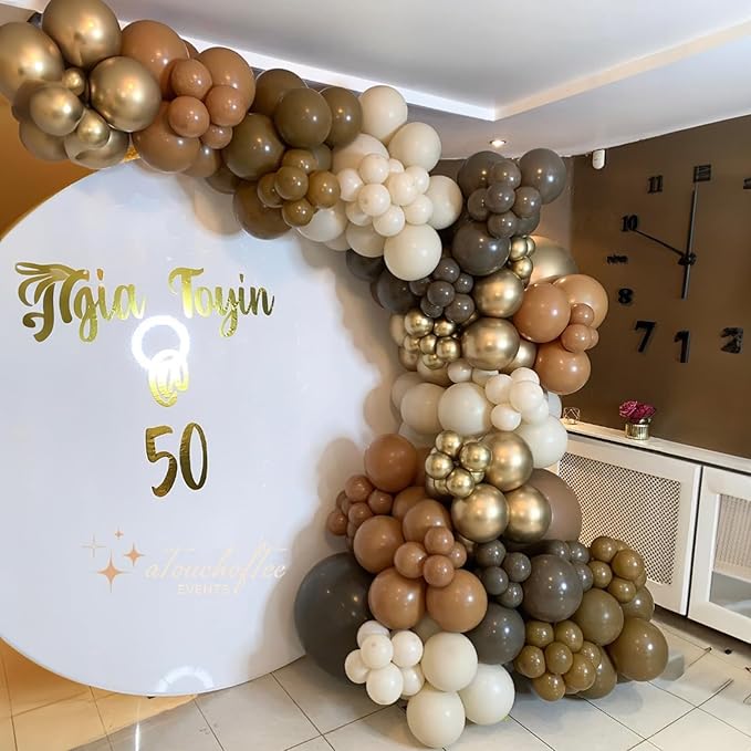 Brown Balloons - 30 Pcs 12 Inch Coffee Chocolate Brown Latex Balloons for Birthday, Wedding, Baby Shower & Party Decorations