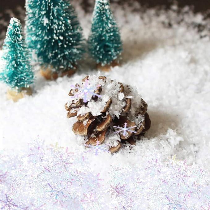 OuMuaMua 1200Pcs Snowflakes Confetti Decorations for Christmas, White Winter Confetti Snow Party Pack for Wedding Birthday Holiday Party Table Decorations Supplies