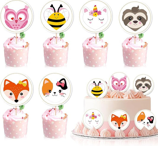 24 PCS Happy Valentine's Day Cupcake Toppers Valentines Day Cupcake Toppers Birthday Decorations Party Supplies Decorations Decor for Love Theme be Mine Wedding Engagement Bridal Shower
