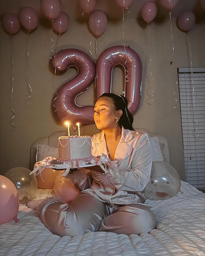 Pearlescent Pink Number 9 Balloon 40 Inch, 9th Birthday Party Decorations for Children, Giant 9 Foil Balloon for Party Supplies