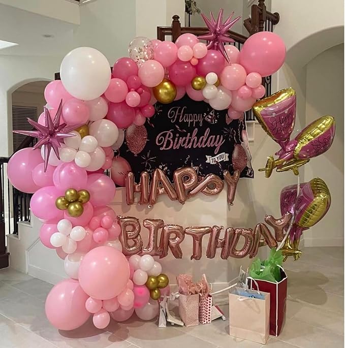 Pink Gold Balloons 60 Pcs 12 Inch Pink Gold White Balloons Retro Pearl Light Pink Gold Confetti Balloon for Girls Women Confession Proposal Engagement Wedding Baby Shower Birthday Party Decorations