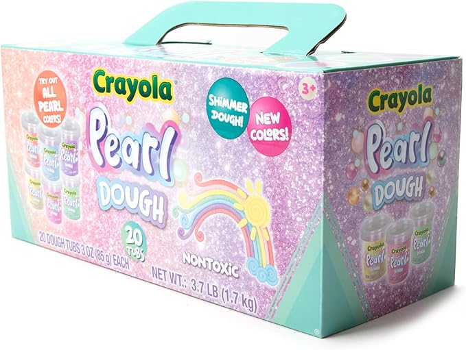 Crayola 20pk Pearl Dough 20pk x 3oz – Ideal Halloween Party Favors & Fidget Toys, Sparkling Colors for Creative Play, Safe Non-Toxic Crafting, Great Party Favors & Classroom Fun