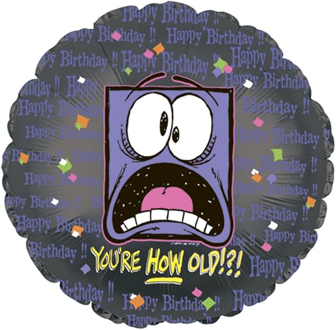 PMU Happy Birthday You're How Old? 18 Inch Mylar-Foil Balloon Pkg/1