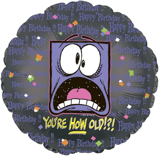 PMU Happy Birthday You're How Old? 18 Inch Mylar-Foil Balloon Pkg/1