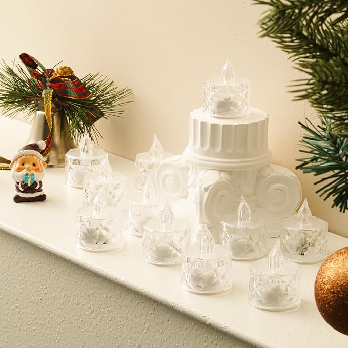 24PCS Flameless LED Candles - Battery Operated Votive Lights for Wedding Centerpieces, Holiday Tablescapes, Yoga Studios - Safe Tabletop Decor for Dinner Parties & Home Ambiance Lighting