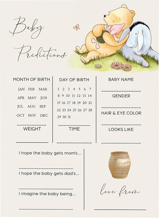 Winnie Baby Shower Games, Baby Predictions, Baby Shower Game Cards, Set of 30, Winnie The Pooh Party Favors, Baby Shower Party Games Supplies & Activities, Baby Shower Decorations