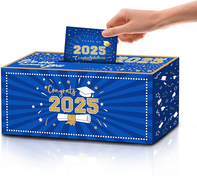 125 PCS Blue and Gold Graduation Party Decorations, 2025 Graduation Decorations, Class of 2025 Full Decor Set, Comgrats Grad Photo Banners, Tablecloth, Balloons, Cake Toppers