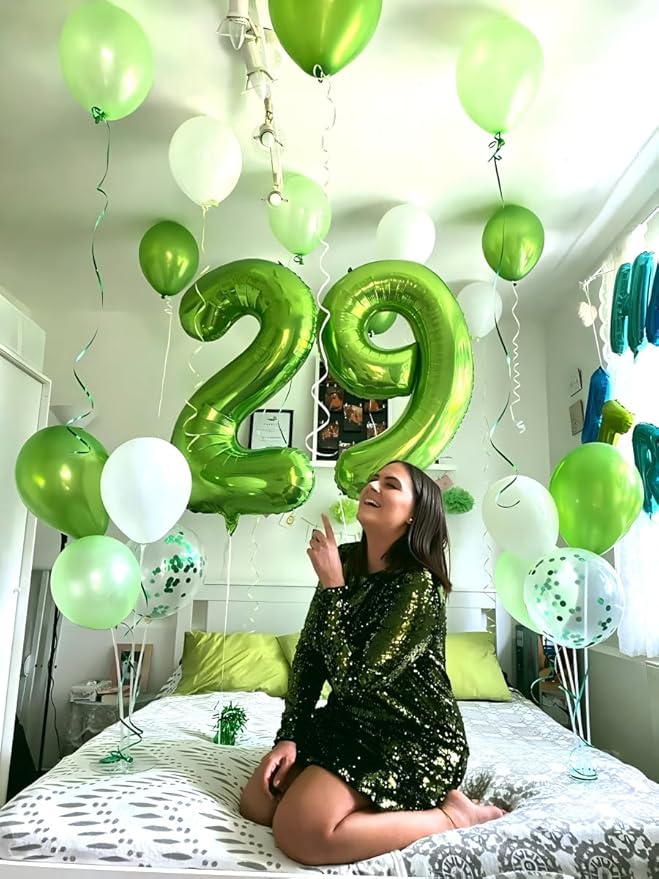 Big Light Green 40 Inch 9 Balloon Number, Jumbo Giant 9th 19 29 39 49 99 Birthday Party Decorations, Large Light Green Foil Balloons Anniversary Birthday Party Engagement Decorations