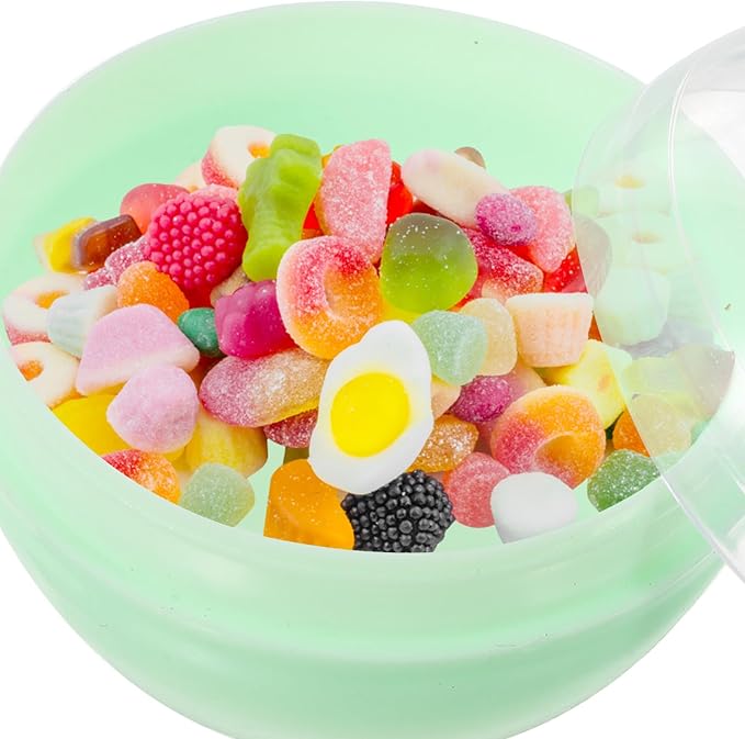 Toyvian 50pcs Gumball Vending Machine Capsules, 2 Inch Empty Round Plastic Containers, Clear-colored Toy Bulk Balls Supplies for Prize Easter Party Favor Surprise Stuffer Diy Craft(5 Colors)