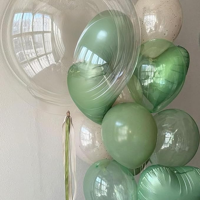 Sage Green Heart Balloons,12Pcs 18 Inch Oliver Green Foil Love Heart Shaped Balloons for Jungle Birthday Wedding Anniversary Graduation Baby Shower Valentines Day Decorations