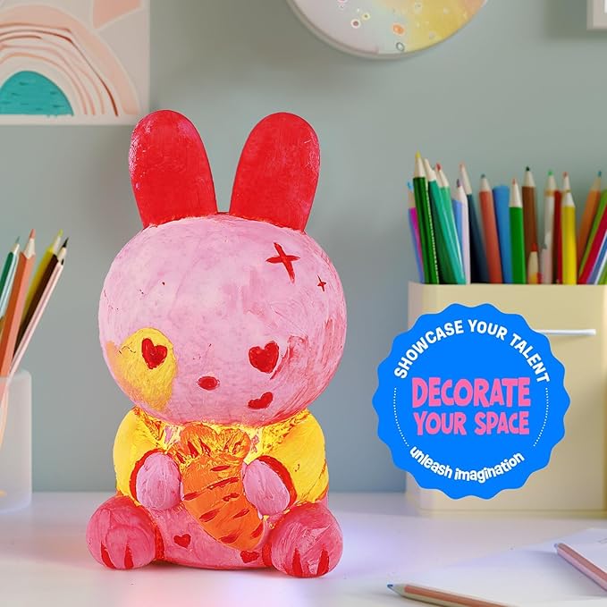 Paint Your Own Lamp - DIY Painting Kit, Painting Kit Arts & Crafts for Kids Ages 8-12, Art Supplies Birthday Easter Party Holiday Gift (Rabbit)