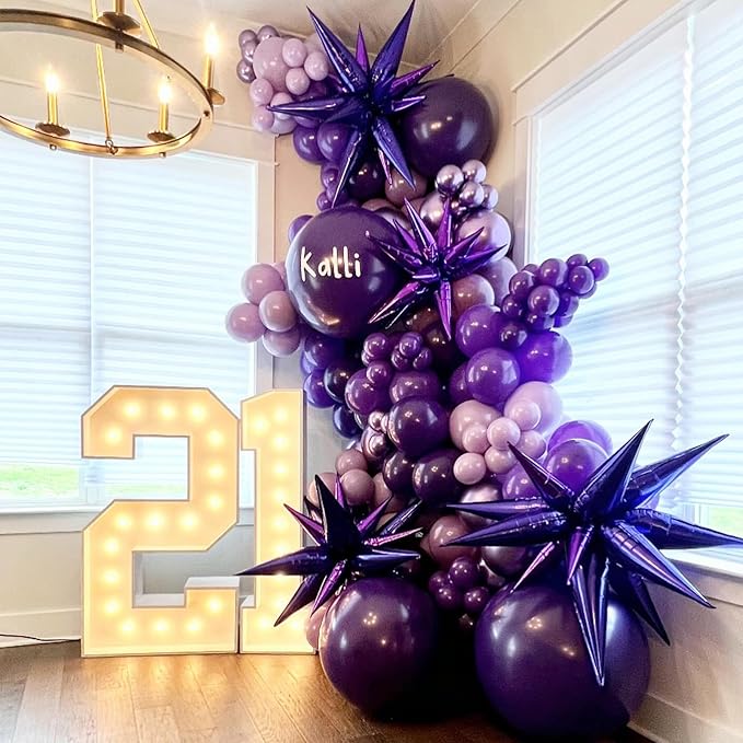 Purple Balloons, 12 Inch 30 Pcs Deep Dark Purple Balloon Matte Royal Lila Latex Balloons for Arch Party Helium Balloon for Birthday Halloween Graduation Party Decorations