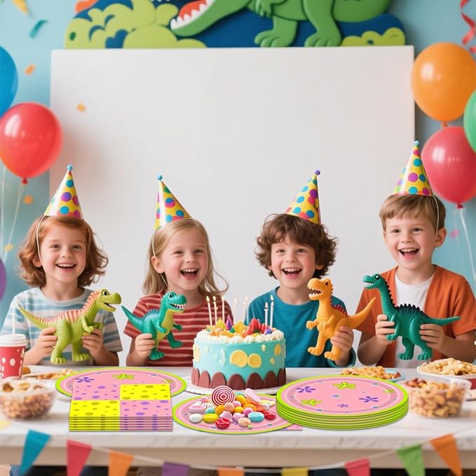 40Pcs Yellow Sponge Cartoon Birthday Plates and Napkins Party Decorations,Yellow and Pink Sponge Themed Party or Baby Shower Supplies Set for 20 Guests