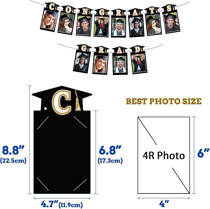 125 PCS Blue and Gold Graduation Party Decorations, 2025 Graduation Decorations, Class of 2025 Full Decor Set, Comgrats Grad Photo Banners, Tablecloth, Balloons, Cake Toppers