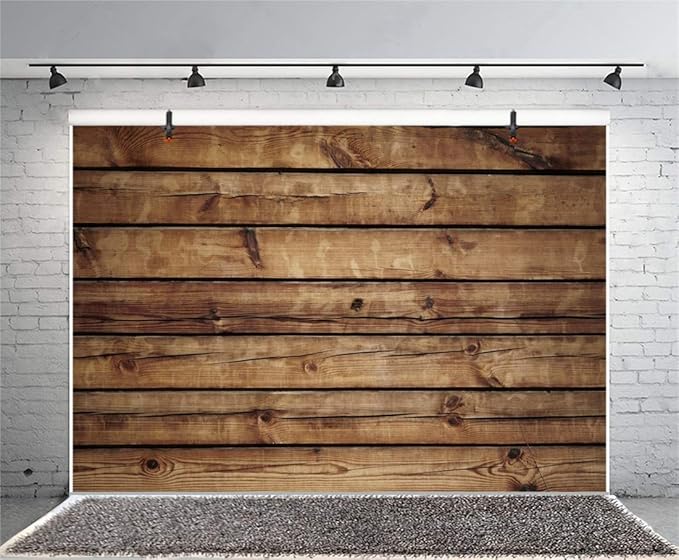 10x8ft Wood Backdrops for Photography Grunge Vintage Worn Wooden Boards Background Seamless Backdrop Brown Photo Wall Wrinkle Free Photography Photo Studio