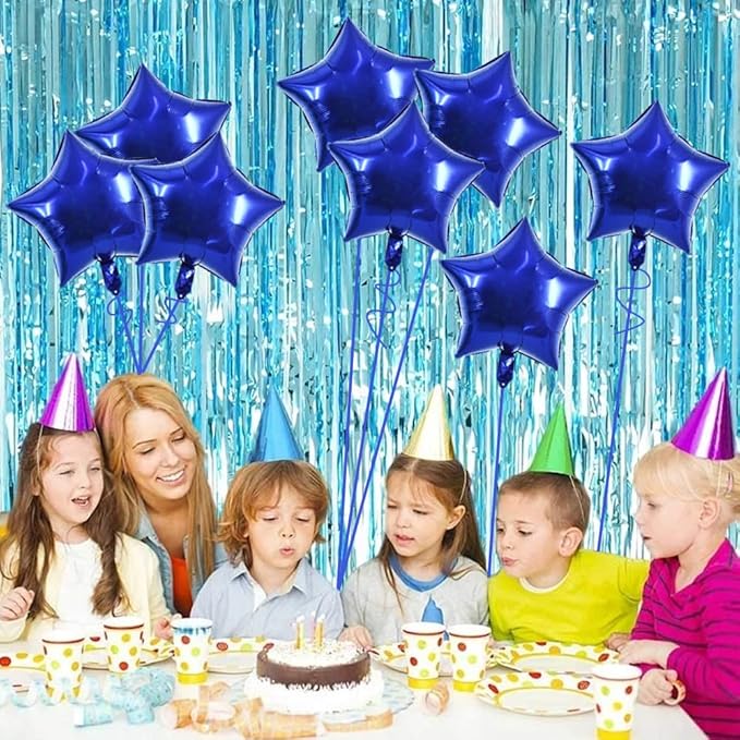 TONIFUL 30Pcs 18 Inch Navy Blue Star Shape Foil Balloons Big Dark Blue Stars Helium Mylar Ballons for Birthday Wedding Baby Shower Anniversary Engagement Party Decorations Suppliess