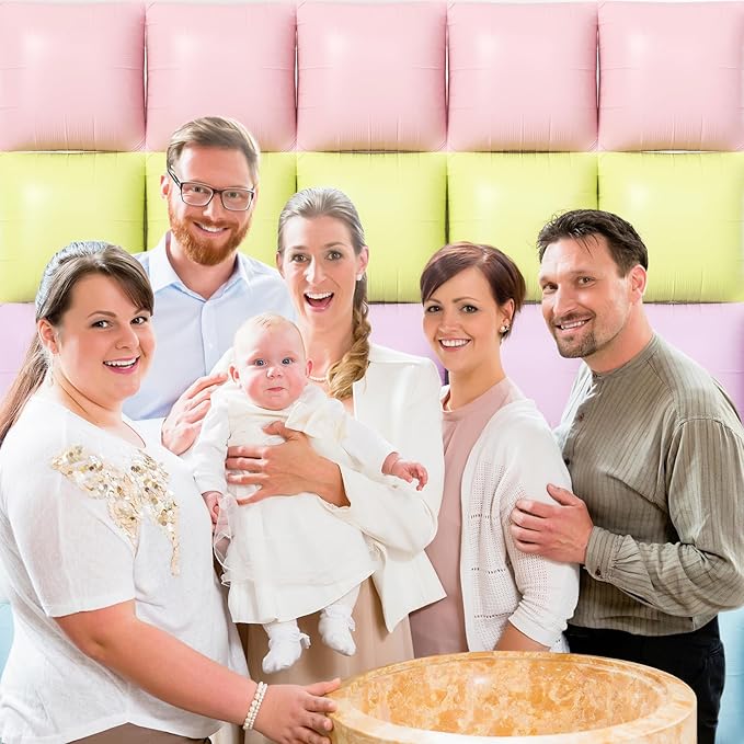 NISOCY 25PCS Pastel Square Foil Balloons Wall Backdrop Double Sided Multicolor Macaron Balloon Tunnel Arch Kit for Birthday Baby Bridal Shower Gender Reveal Easter Wedding Party Decorations