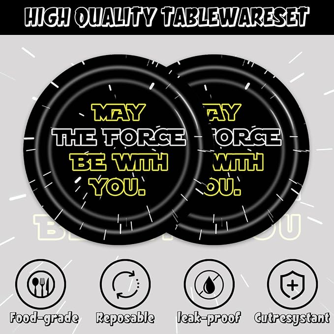 40Pcs Galaxy Birthday Party Decorations Star Plates and Napkins Baby Shower Party Supplies Set for 20 Guests