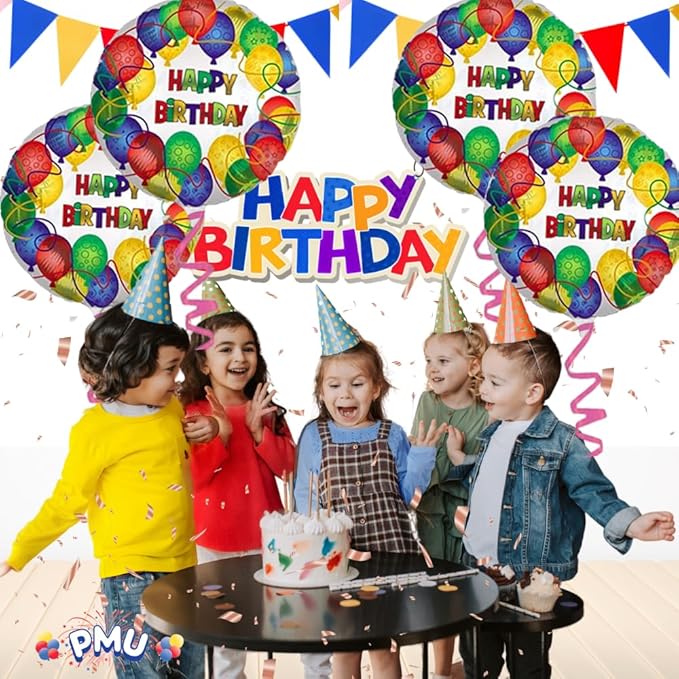 PMU Happy Birthday Patterned 18 Inch Mylar-Foil Balloon Pkg/1