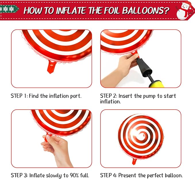 FunHot Christmas Balloons Arch Kit, Xmas Red Green Balloons Garland Kit, White Metallic Gold Latex Balloons Green Red Candy Cane Lollipop Foil Balloon for New Year Holiday Christmas Party Decorations