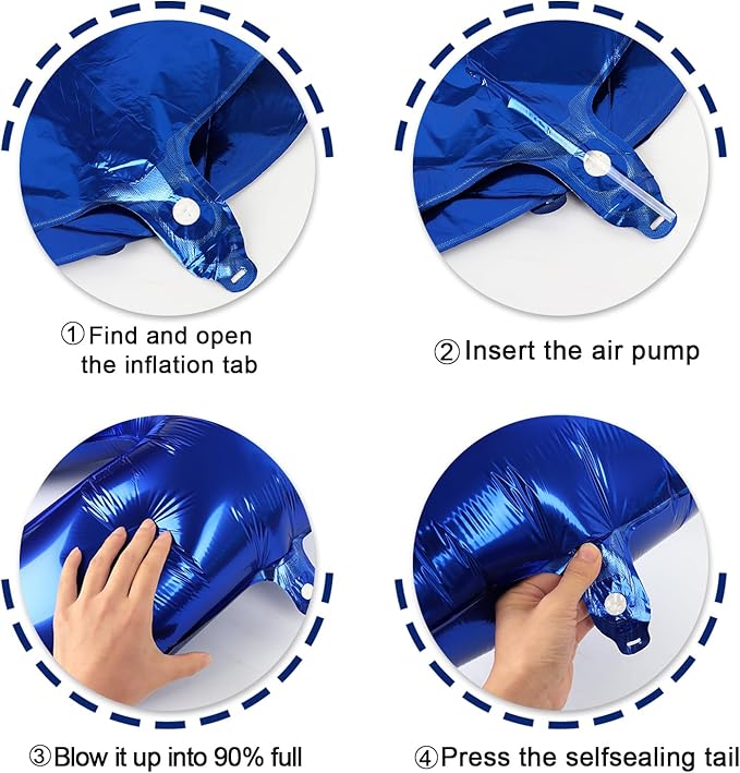 40 Inch Night Blue 3 Large Number Balloon, 3 13 23 30 33 36 Night Blue Birthday Party Decorations, Number Three Foil Balloons for Anniversary Party Graduations Celebration Supplies