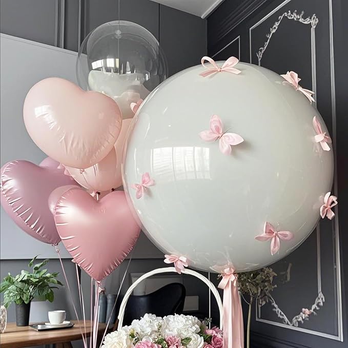 Baby Pink Heart Balloons,12Pcs 18 Inch Pastel Pink Foil Love Heart Shaped Balloons for Girl Party Bow Birthday Party Wedding Engagement Anniversary Baby Shower Valentines Day Decorations