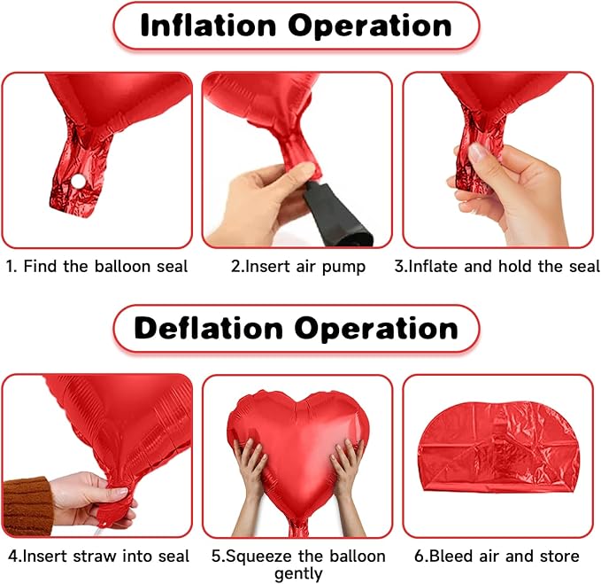 Red Pink Heart Balloons, 19PCS Light Pink Heart Shape Balloon, 18Inch with 10Inch Hot Pink and Red Helium Foil Love Heart Balloon for Birthday Bridal Shower Wedding Valentine Anniversary Decorations