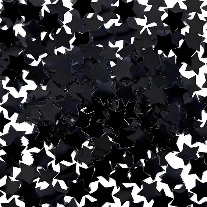 Black Metallic Foil Star Confetti 0.78inch/2cm 8000PCS Table Confetti for Party Birthday Decoration or Filled Balloons