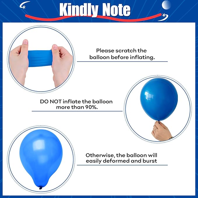 Red Blue Black Balloons, 12Inch Red Blue Black and Silver Balloon for Boys Party Kids Theme Birthday Baby Shower Graduation Party Decorations