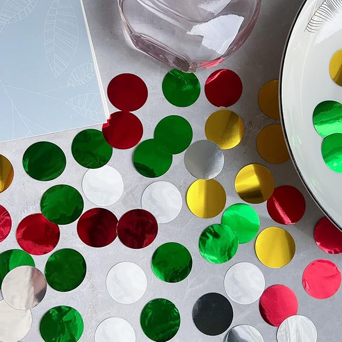 Red Confetti 5000 Pieces 1 Inch Table Confetti Glitter Dots for Wedding Baby Shower Birthday Party Table Decorations(1.76 OZ)