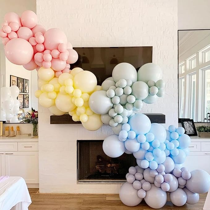 105pcs Pastel Balloons 12inch Party Latex Balloons for Birthday Easter Baby Shower Graduation Wedding Gender Reveal Anniversary Party Decorations