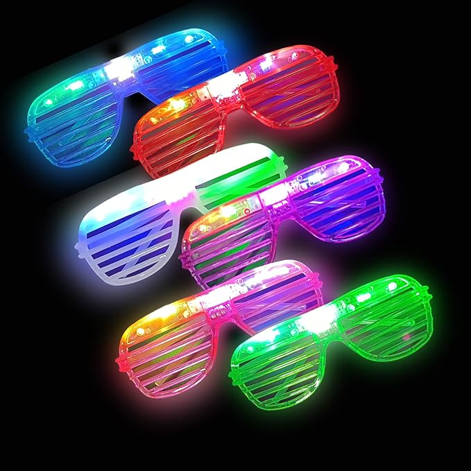 30 Pcs Glow In The Dark Glasses, 6 Colors LED Glasses Bulk Party Supplies for Kids and Adults, Glow Neon Party Favors Toys for Carnival Halloween Christmas Birthday Wedding