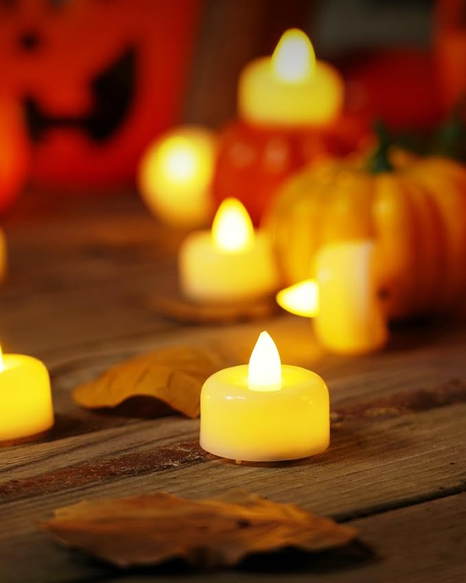 Raycare 12/24/50/100/150Pack Flameless Candles, Battery Operated LED Tea Lights, Long Lasting Fake Candles, Electric Candles for Wedding, Holiday Party, Centerpieces, Home Decor, Halloween, Christmas