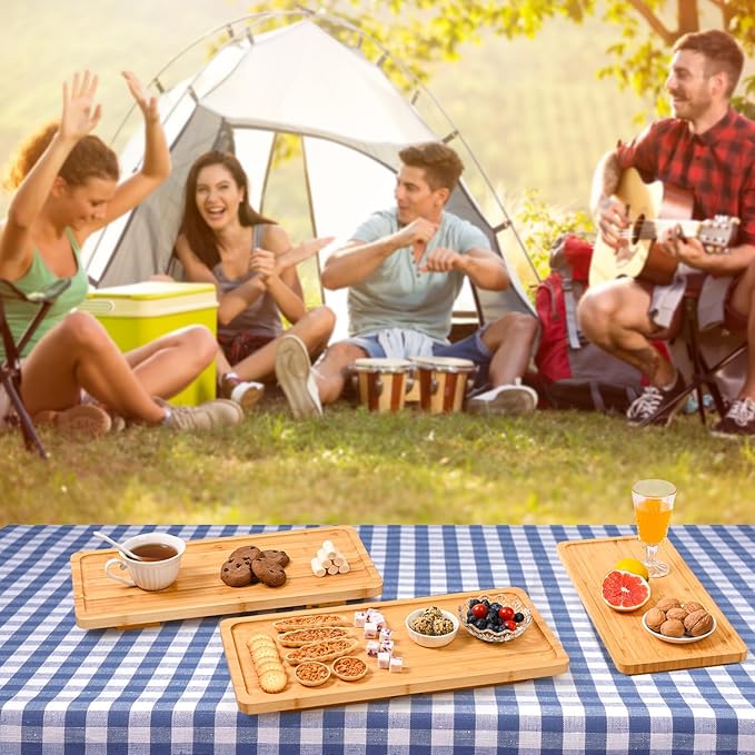 GEHE Natural Bamboo Cupcake Stand, Foldable 3 Tier Cupcake Display Stand Tower, Dessert Table Serving Tray for Birthday/Wedding/Christmas/Party, Charcuterie Boards